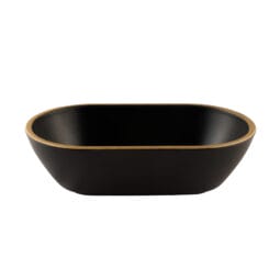 B249102-GLDB - Melamine Oval Bowl - Black w/ Gold Decal