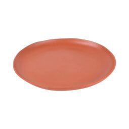 B182106-STCS - Melamine Round Plate - Sunburn Terra Cotta w/ Speckle