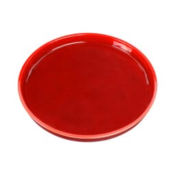 DG91R-RG - Melamine Round Coupe Plate - Red Glaze