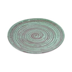 B399088-SDG - Melamine Round Plate - Stardust Green