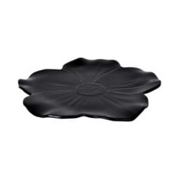 M121FP-B - Melamine Round Flower Plate - Black