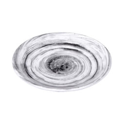 D71R-BD - Melamine Round Plate - Black Design