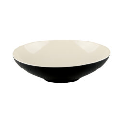 JW92T-ES - Melamine Round Two Tone Bowl - Ebony Outside, Sand Inside