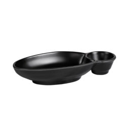 JWC1408-B - Melamine Two Compartment Tray - Black