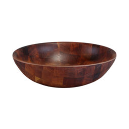 ECO618R-CK - Melamine Round Bowl - Checkered Wood