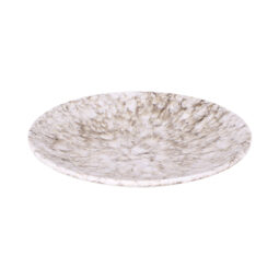B379825-BRM - Melamine Round Plate - Brown Marble