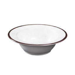 DB8M-W - Melamine Round Crackle Bowl - White