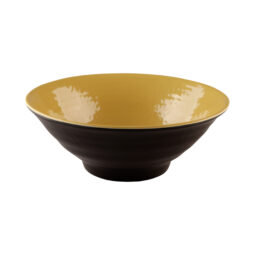 D1010RR-OO - Melamine Bowl - Aubergine Matte Finish Outside/Olive Oil Finish Inside