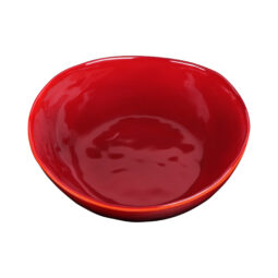 DGB83R-RG - Melamine Irregular Round Bowl - Red Glaze