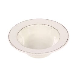 DB6T-V - Melamine Round Double Line Bowl - Vanilla