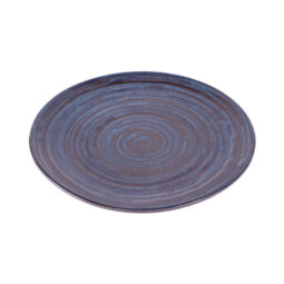 B399088-SDB - Melamine Round Plate - Stardust Blue