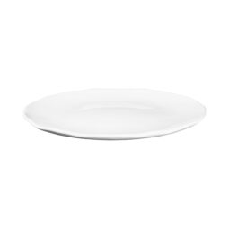 M12P-NW - Melamine Round Organic Plate - White