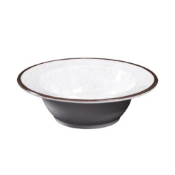 DB6M-W - Melamine Round Crackle Bowl - White