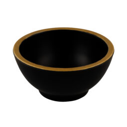 B245052-GLDB - Melamine Round Bowl - Black w/ Gold Decal