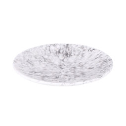 B379825-BBM - Melamine Round Plate - Black Marble