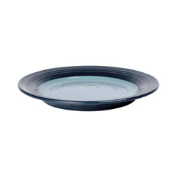 D897GM-ABY/LAP - Melamine Round Two-Tone Plate - Abyss Gloss Inside/Lapis Matte Outside