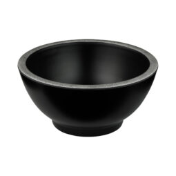 B245052-SLVB - Melamine Round Bowl - Black w/ Silver Decal