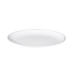 D2211L-W - Melamine Oval Plate - White w/ Black Trim