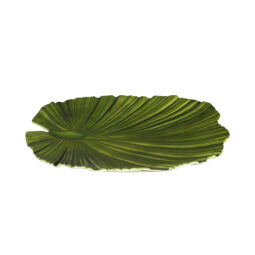M14PL-DG - Melamine Large Palm Leaf Platter - Design Green