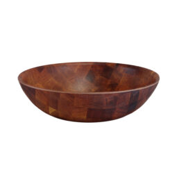 ECO778R-CK - Melamine Round Bowl - Checkered Wood