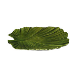 D1110PL-DG - Melamine Medium Palm Leaf Plate - Design Green
