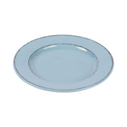 D850T-CB - Melamine Round Double Line Plate - Cameo Blue