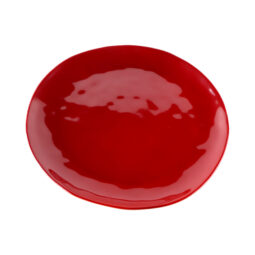 DG11R-RG - Melamine Round Plate - Red Glaze