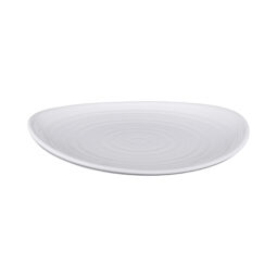 DS10-W - Melamine Round Swirl Plate - White