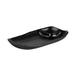 JW4031-B - Melamine Two-Compartment Tray - Black