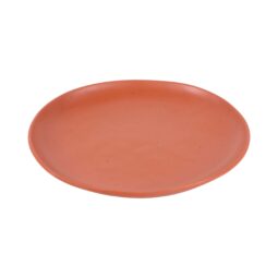 B182080-STCS - Melamine Round Plate - Sunburn Terra Cotta w/ Speckle