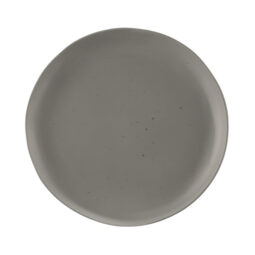 B182106-DGS - Melamine Round Plate - Dark Gray w/ Speckle