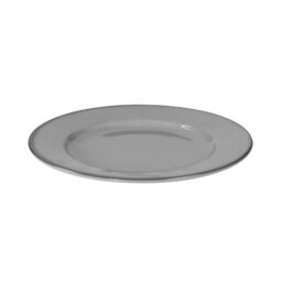 D850M-G - Melamine Round Crackle Plate - Gray