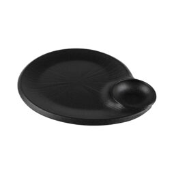 B598118-B - Melamine Square Chip & Dip Plate - Black