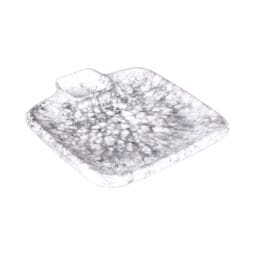 B428090-BBM - Melamine Square Chip & Dip Plate - Black Marble