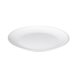 D1112L-W - Melamine Round Plate - White w/ Black Trim