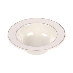 DB8T-V - Melamine Round Double Line Bowl - Vanilla