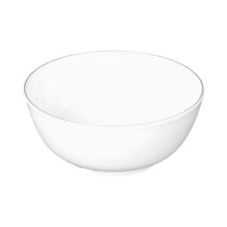 KD506L-W - Melamine Round Bowl - White w/ Black Trim