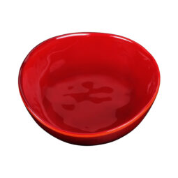 DGB52R-RG - Melamine Irregular Round Bowl - Red Glaze