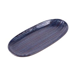 B396110-SDB - Melamine Oval Plate - Stardust Blue