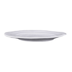 D1134-W - Melamine Irregular Round Plate - White