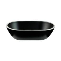B249102-SLVB - Melamine Oval Bowl - Black w/ Silver Decal