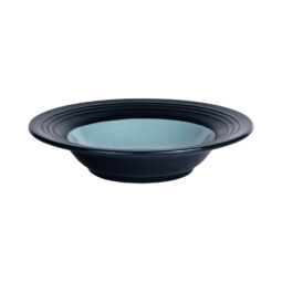 DB651GM-ABY/LAP - Melamine Round Two-Tone Bowl - Abyss Gloss Inside/Lapis Matte Outside