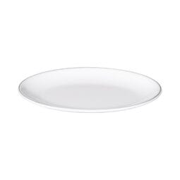 D2209L-W - Melamine Oval Plate - White w/ Black Trim