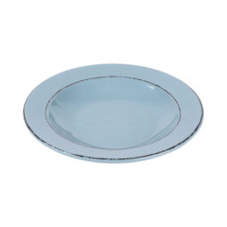 DB10T-CB - Melamine Round Double Line Pasta/Soup Bowl - Cameo Blue