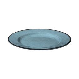 D1025M-CB - Melamine Round Crackle Plate - Cameo Blue