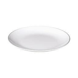 D1110L-W - Melamine Round Plate - White w/ Black Trim