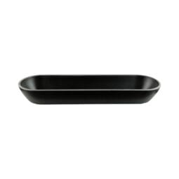 B247200-SLVB - Melamine Oval Bowl - Black w/ Silver Decal