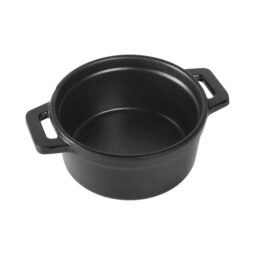 JWB53-B - Melamine Mini Pot w/ Lid - Black