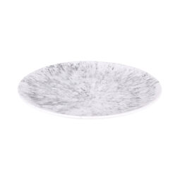 B380130-BBM - Melamine Round Plate - Black Marble