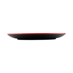 JW99R2T-BR - Melamine Round Plate - Black Outside, Red Inside